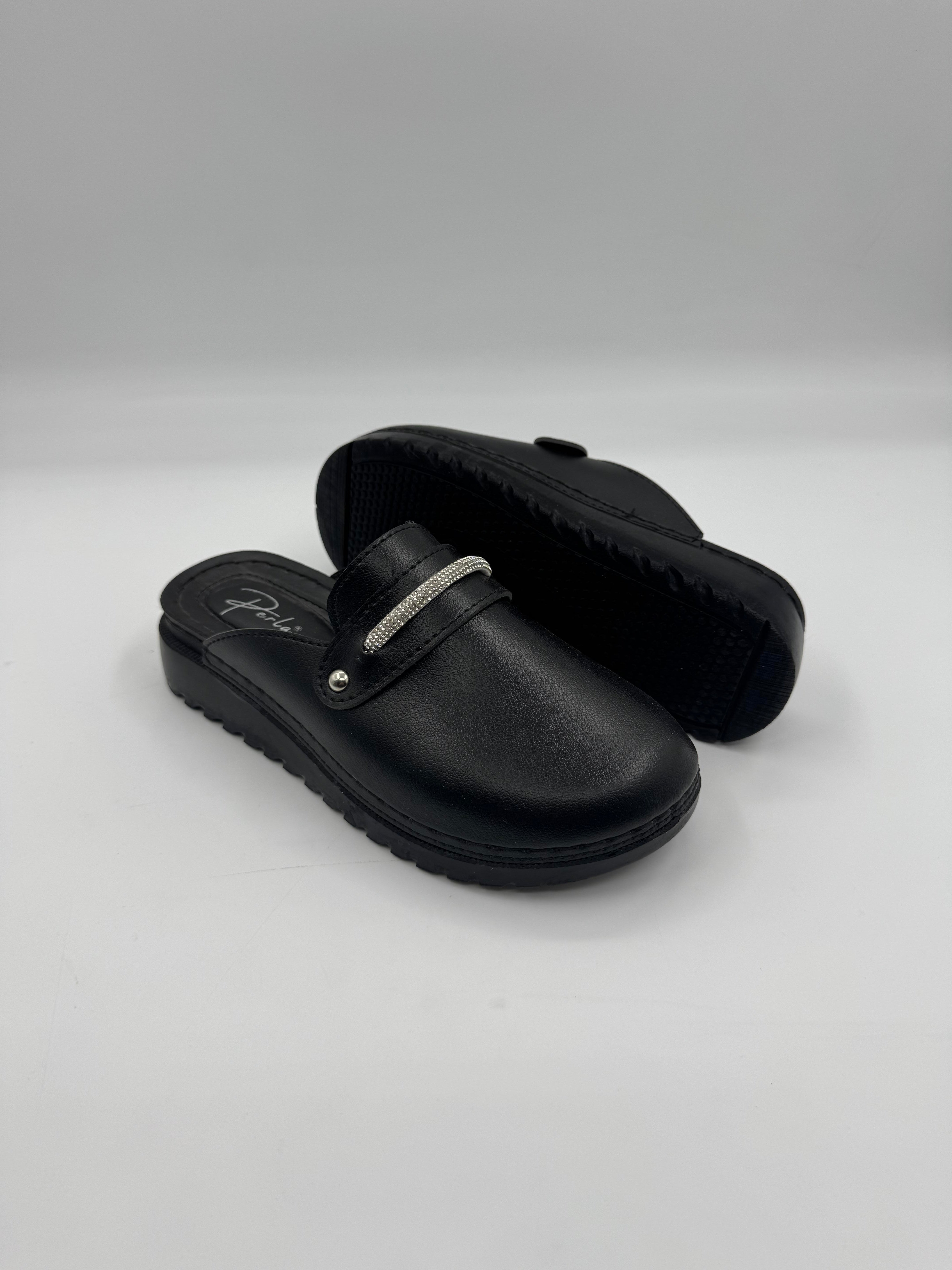 Ayder Önü Kapalı Taş Şeritli Ortopedik Kışlık Kadın Terlik