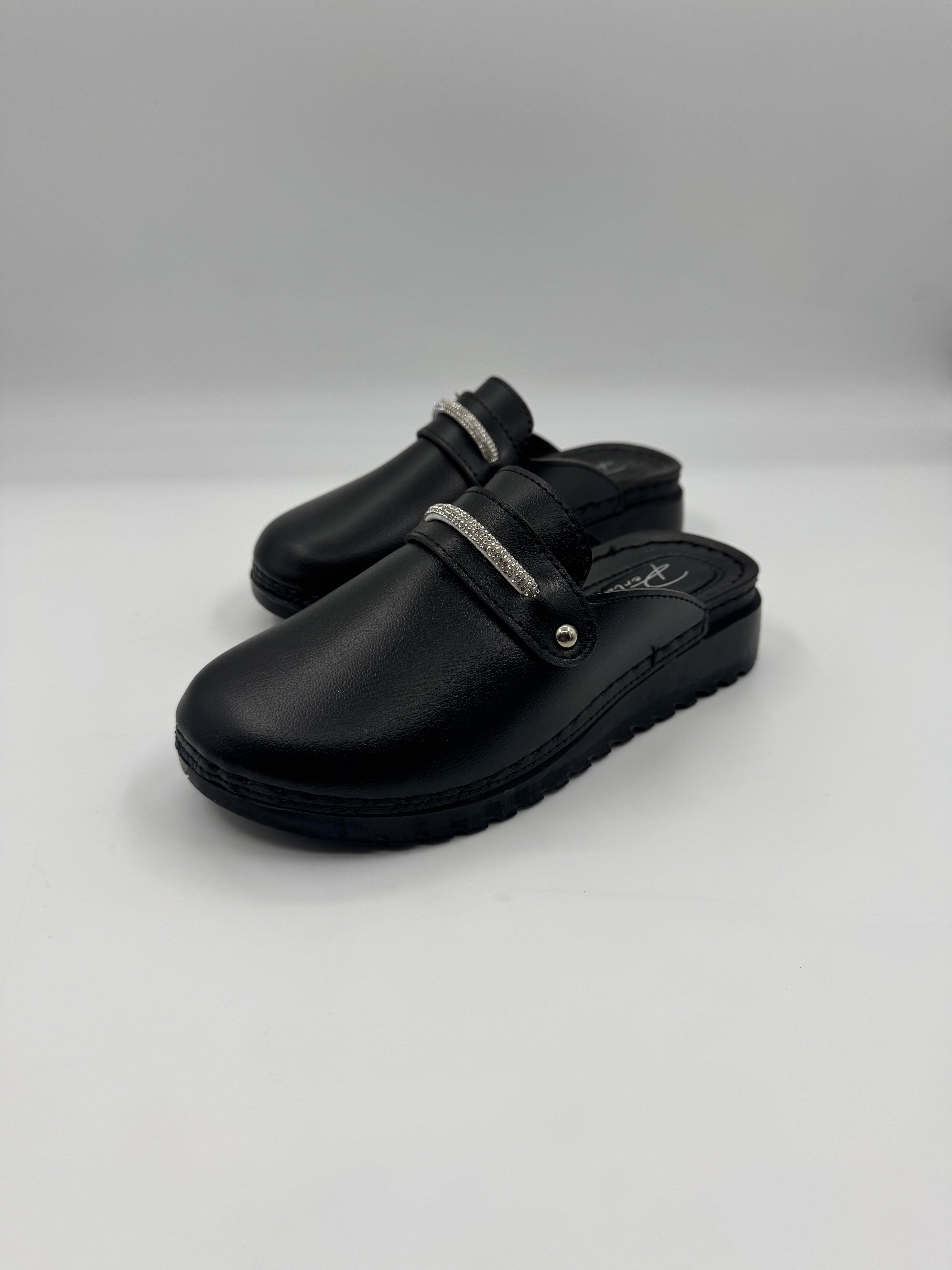 Ayder Önü Kapalı Taş Şeritli Ortopedik Kışlık Kadın Terlik