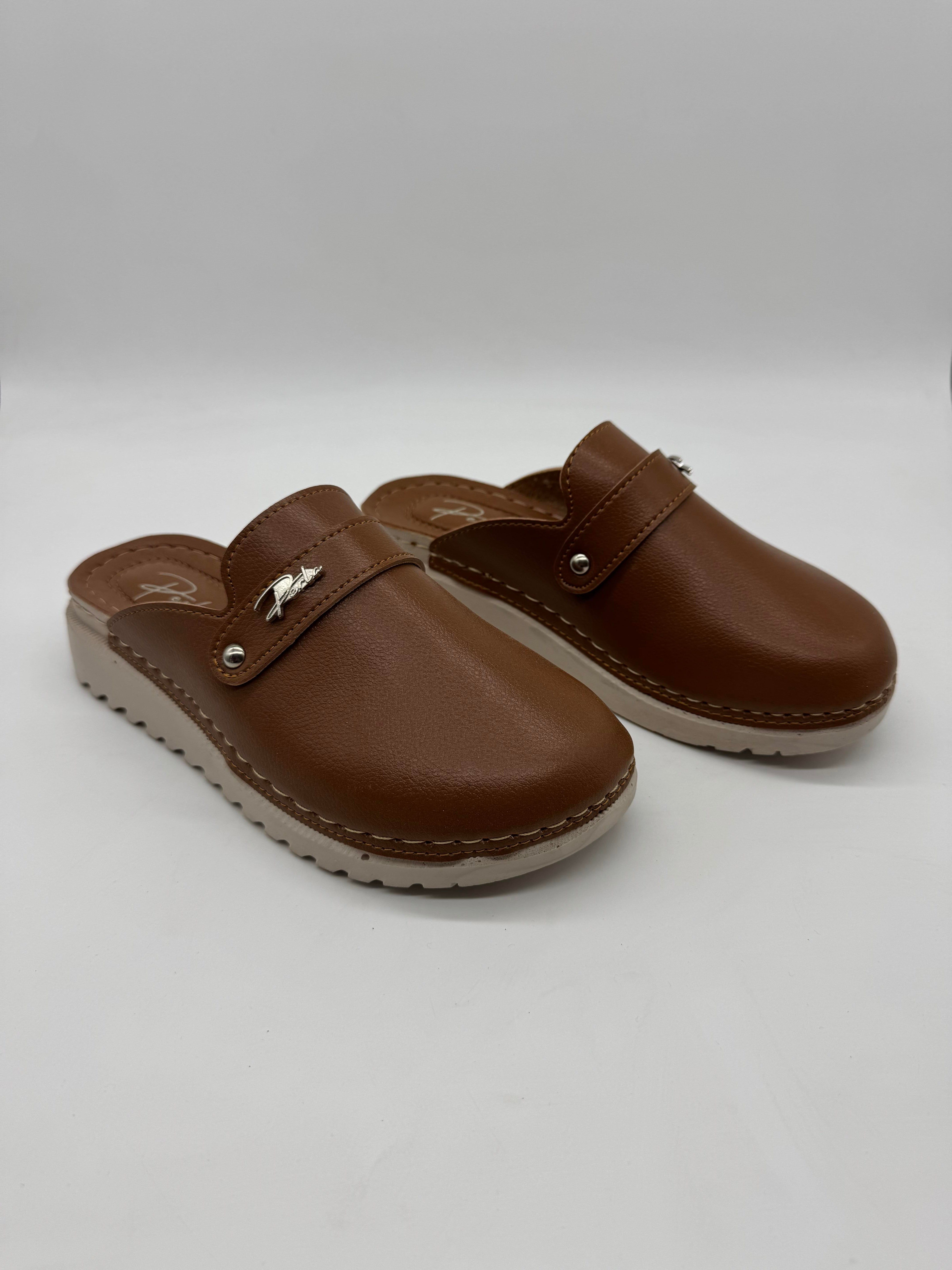 Perla Önü Kapalı Sade Kışlık Ortopedik Rahat Kadın Terlik