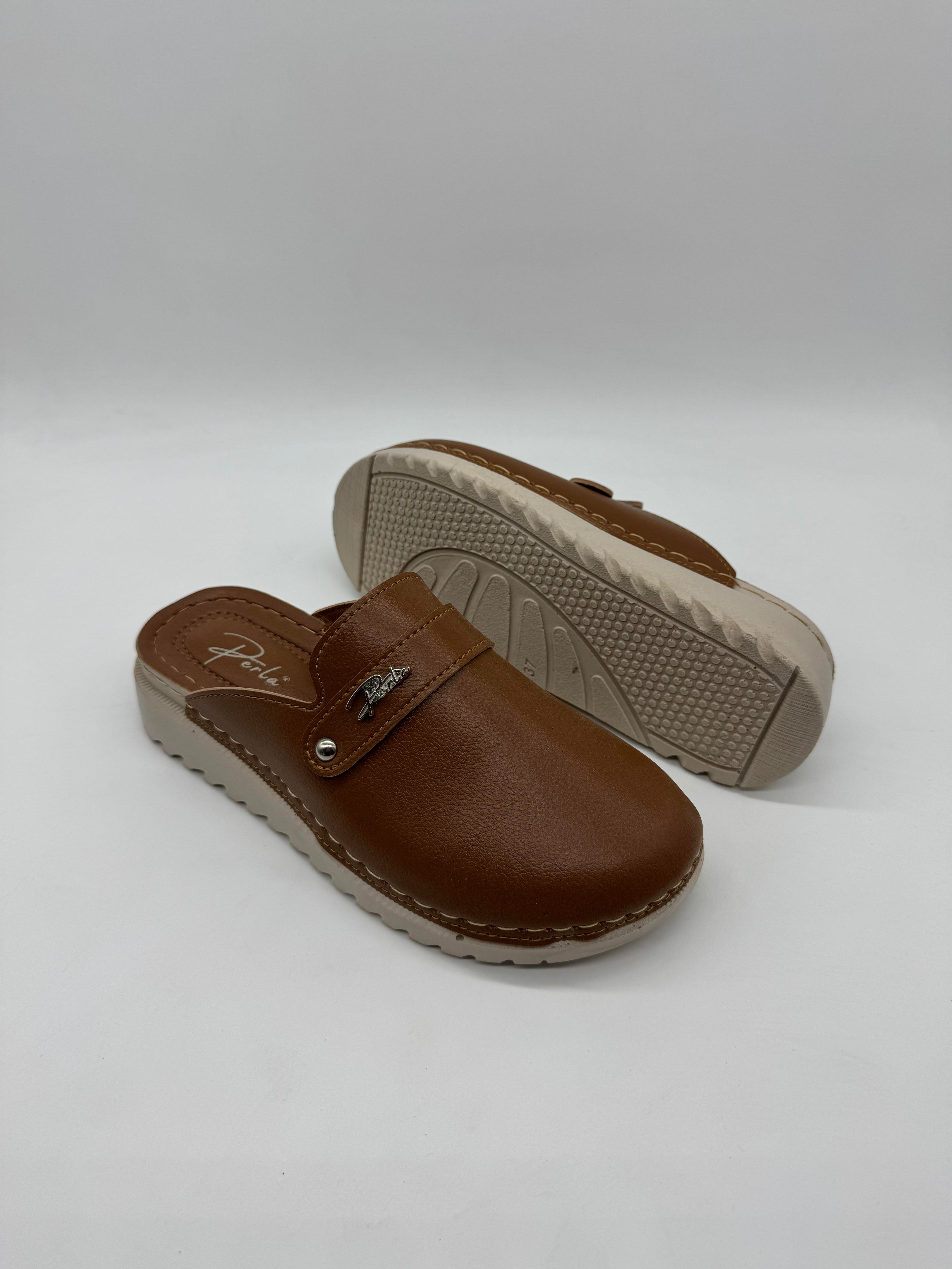 Perla Önü Kapalı Sade Kışlık Ortopedik Rahat Kadın Terlik