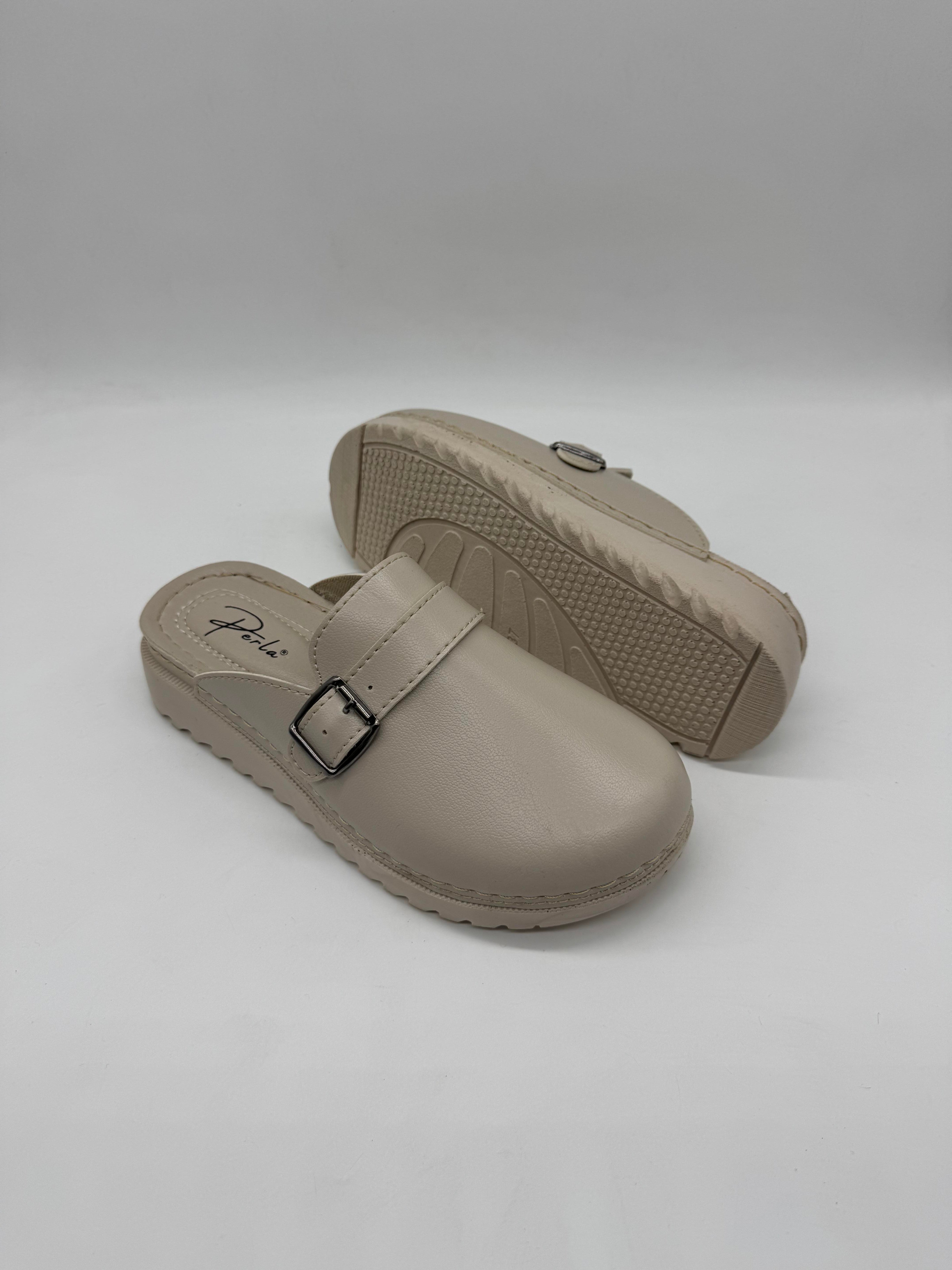 Perla Önü Kapalı Tek Tokalı Ortopedik Rahat Kadın Terlik