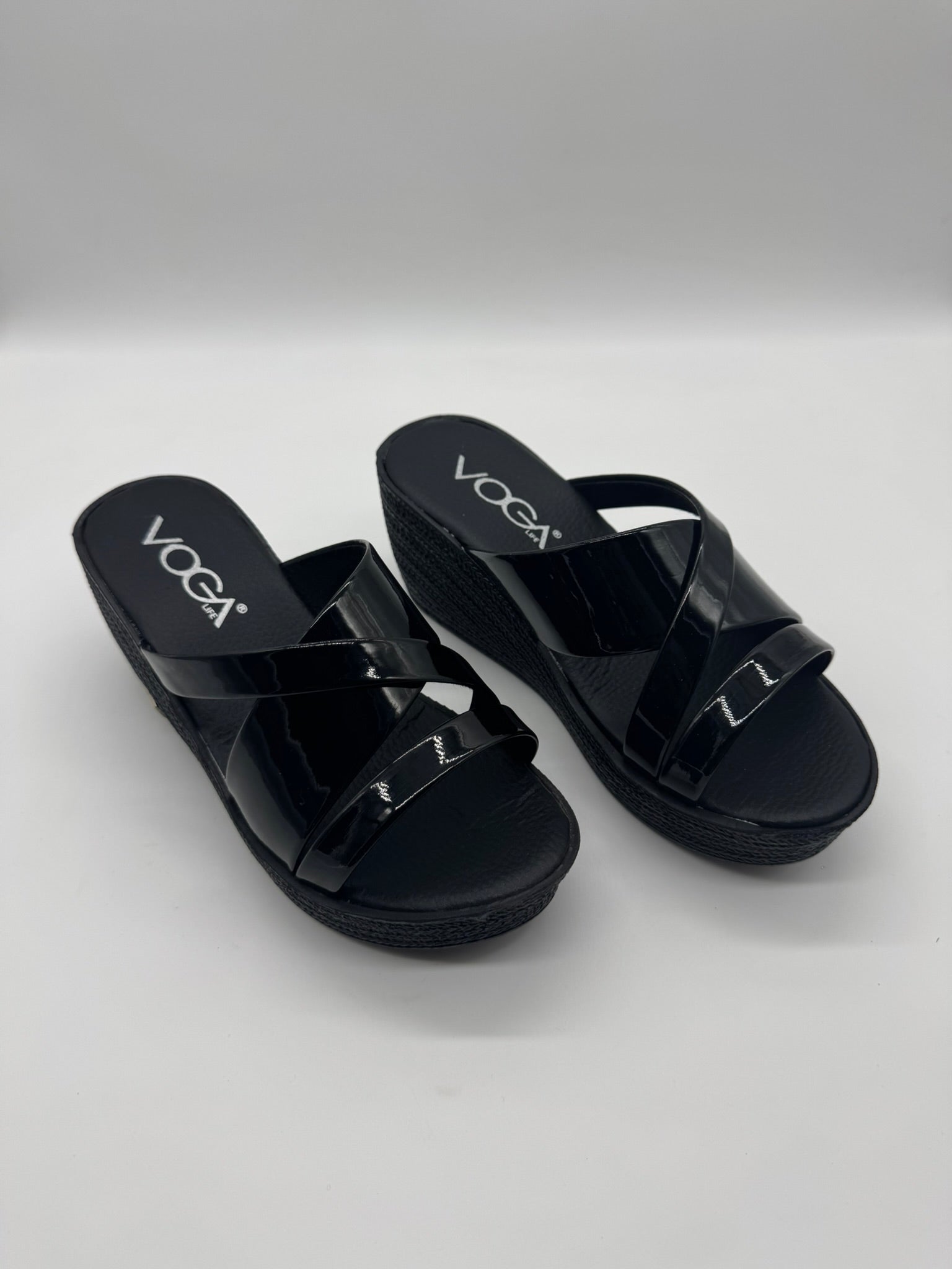 Voga Dolgu Topuk (Rugan) Rahat ve Modern Ortopedik Kadın Terlik