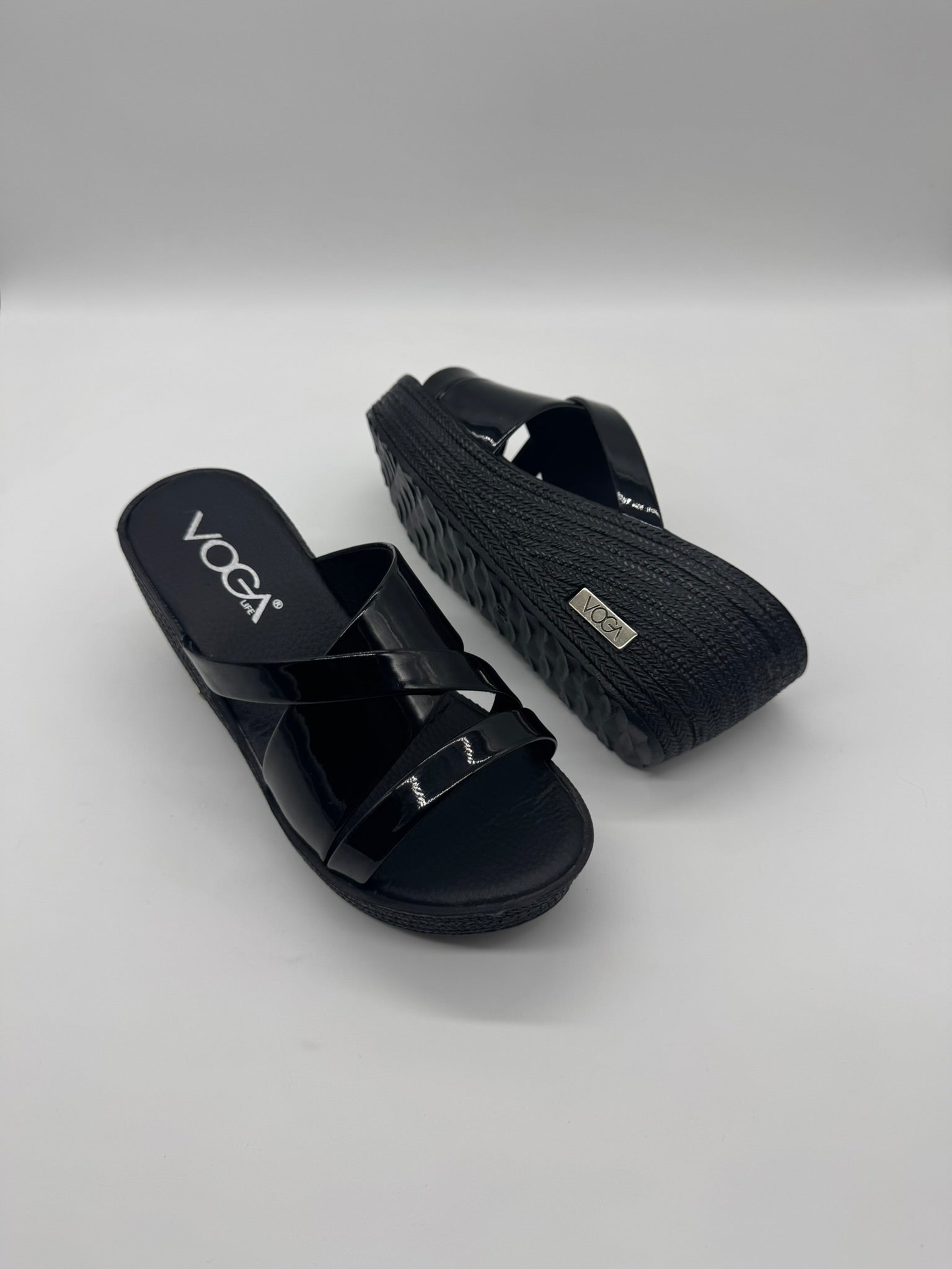 Voga Dolgu Topuk (Rugan) Rahat ve Modern Ortopedik Kadın Terlik